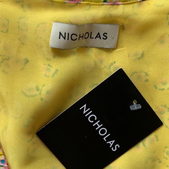 NWT NICHOLAS | Danni Hastings Floral Tie Mini Dress 6 - Picture 10 of 11